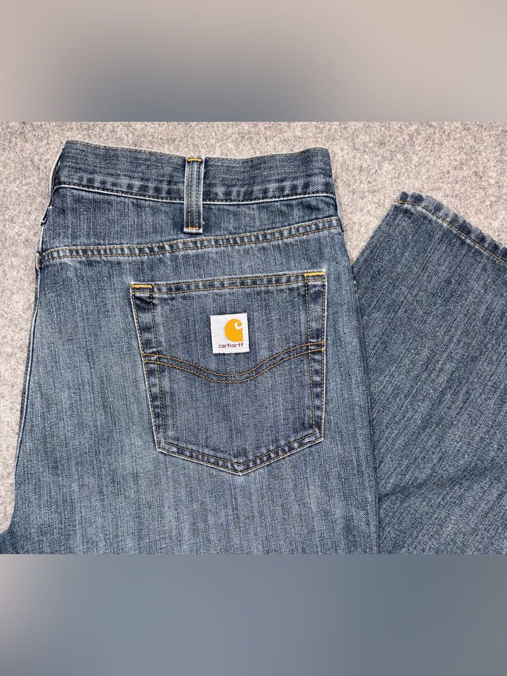 Carhartt Mens 40x30 Relaxed Fit Holter Jeans Denim Blue 101483 Straight Leg